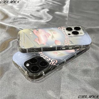 เคสโทรศัพท์มือถือนิ่ม กันกระแทก ลายกระต่าย ดอกทิวลิป เรียบง่าย สําหรับ Iphone 11 128 7 14pro plus 13 GU0U