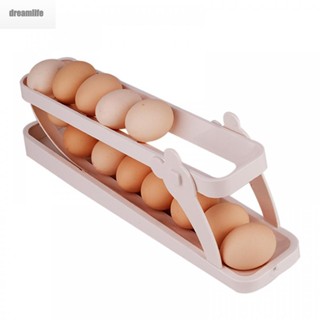 【DREAMLIFE】Egg Storage Box Dispenser Durable Gravity-fed Holds 12-14 Jumbo Eggs Large