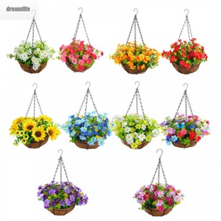 【DREAMLIFE】Add Color to Your Home Artificial Flower Hanging Baskets for a Beautiful Display