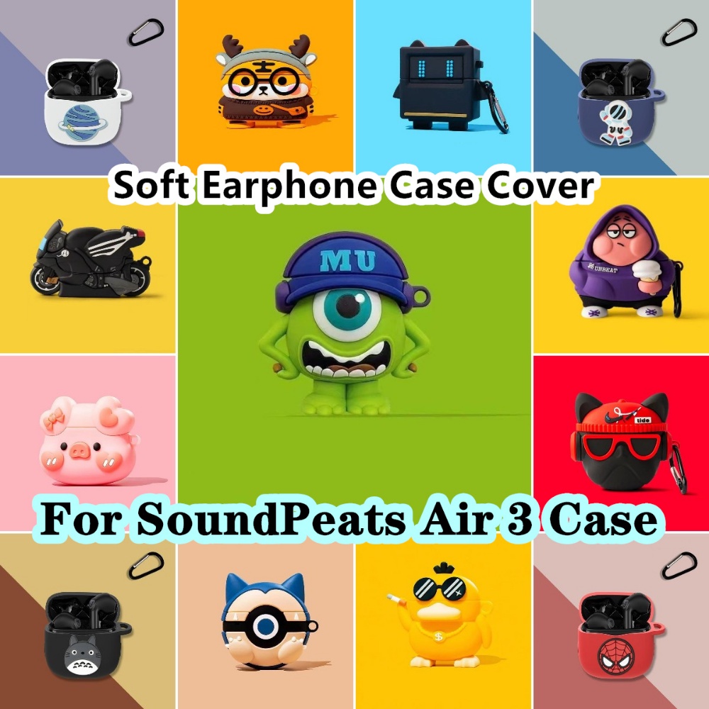 พร้อมส่ง!นําไปใช้กับ SoundPeats Air 3 เคส Case เคสหูฟัง รูปแบบสามมิติที่สร้างสรรค์ ซิลิโคนนุ่ม เคส เคสหูฟัง