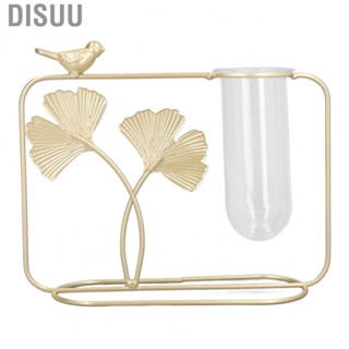 Disuu Flower Vase Hydroponics Glass Iron Material Simple Style Metal Leaf Shape D