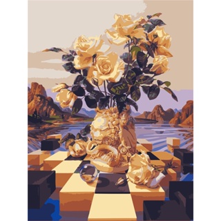 Artskills (พร้อมส่ง) ภาพระบายสีตามตัวเลข แบบขึงเฟรมไม้ งานศิลปะ DIY painting by numbers ภาพสวยๆ Close-ups ดอกไม้  23120