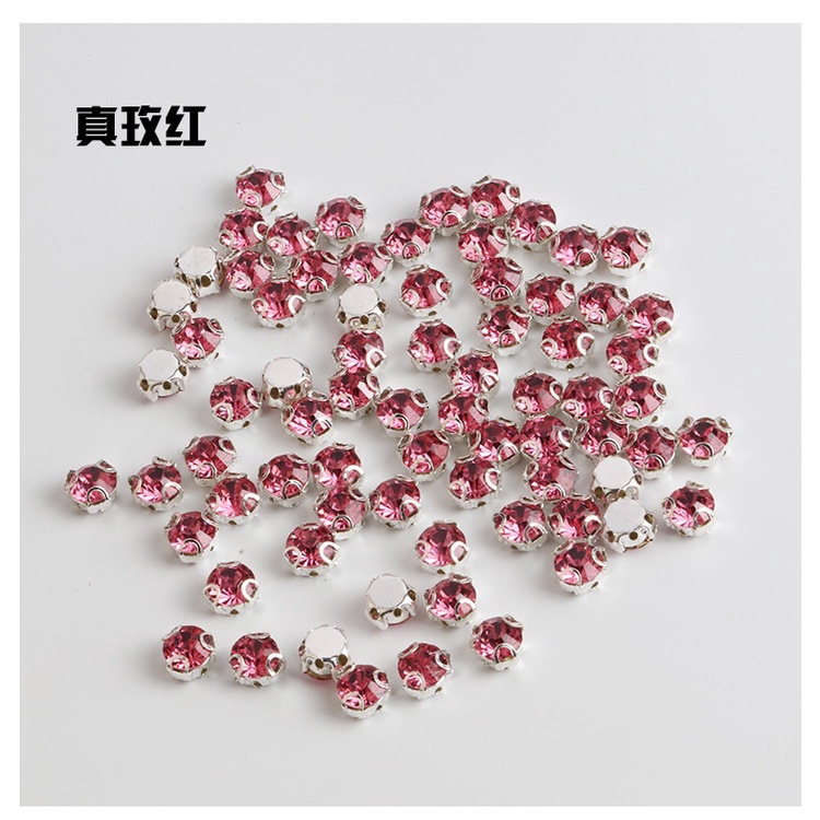 เพชรเทียม พลอยเทียม คริสตัล ทรงกลม 3D พร้อมกรงเล็บ สําหรับเย็บเสื้อผ้า ชุดเดรส ทํางาน - รูปที่ 7