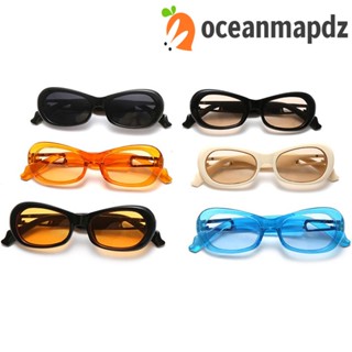 OCEANMAPDZ แว่นตากันแดด UV400 ทรงวงรี สีแคนดี้ สไตล์เกาหลี สําหรับผู้หญิง