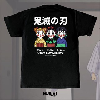 การออกแบบเดิมเสื้อยืด พิมพ์ลายอนิเมะ Kuruu Ugly But Mighty kimetsu no Yaiba สําหรับผู้ชาย