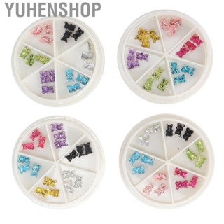 Yuhenshop Rhinestone Bear Nail Craft  8 Colors for Mobile Phone Case Art Hair Band Manicure Bag Guitar