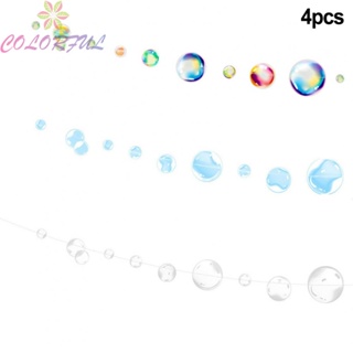 【COLORFUL】4x 6.7ft Under Sea Bubble Garlands For Princess-Party Decor Hanging Pool Ocean/