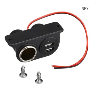 Nex ซ็อกเก็ตไฟแช็ก ใต้แดชเมาท์ 12V 24V อะแดปเตอร์ชาร์จโทรศัพท์ USB พอร์ตชาร์จ