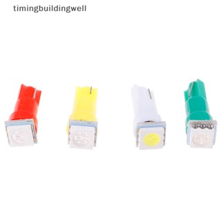 Twth เกจแดชบอร์ดรถยนต์ T5 5050 1SMD 12V DC LED สีขาว เขียว เหลือง แดง 20 ชิ้น QDD