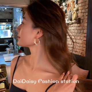 Daidaisy √♥ ใหม่ ต่างหูคริสตัลตาข่าย ทรงกลม กลวง หรูหรา ระดับไฮเอนด์ สําหรับผู้หญิง 2023