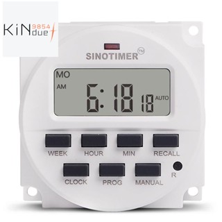 Sinotimer สวิตช์ตั้งเวลาดิจิทัล LCD 12V DC 7 วัน ตั้งโปรแกรมได้ 15.98 นิ้ว TM618N-4