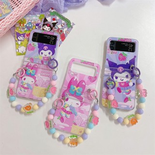 เคสป้องกันโทรศัพท์มือถือ ลายการ์ตูน Melody Kuromi สําหรับ Samsung Galaxy Z Flip 5 Z Flip 4 Z Flip 3 ZFlip3 ZFlip4 ZFlip5