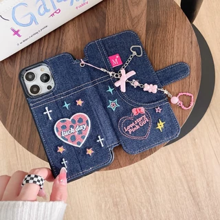 เคสโทรศัพท์มือถือ แบบฝาพับ ปักลายคาวบอย สําหรับ iPhone 14Pro 11 12 12Pro 12promax 13 13Pro 14promax 14 13promax 14promax