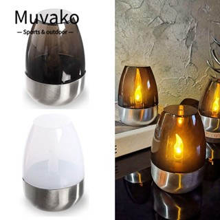 MUVAKO โคมไฟเทียน LED พลังงานแสงอาทิตย์ กันน้ํา สําหรับตกแต่งสวน กลางแจ้ง