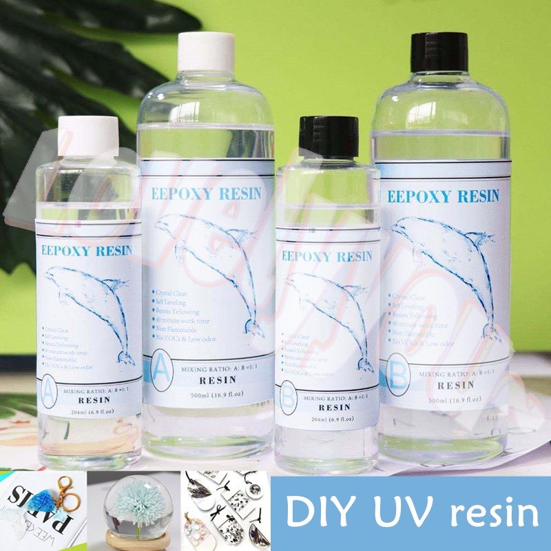 【COD】น้ำยาเรซิ่น Epoxy UV resin เคลือบใสได้ DIY อุปกรณ์งานฝีมือเจลเรซิ่น