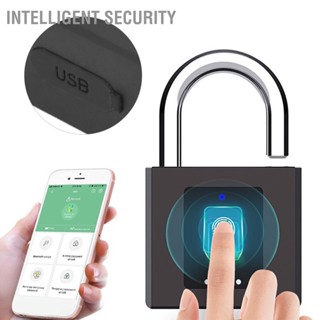 Intelligent Security กุญแจลายนิ้วมือกันน้ำการชาร์จ USB รองรับ Bluetooth APP Keyless Padlock สำหรับโรงยิมกระเป๋า