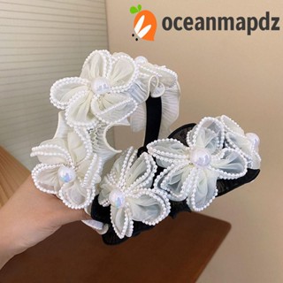 OCEANMAPDZ ที่คาดผม ตาข่าย ดอกไม้ หรูหรา อารมณ์หวาน ที่คาดผม นัวเนีย แฟชั่น ผ้าโพกศีรษะ แต่งหน้า ที่คาดผม ที่คาดผมเกาหลี