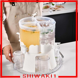 [Shiwaki1] เครื่องจ่ายเครื่องดื่มเย็น 6 ลิตร หมุนได้ 4 ช่อง กันรั่วซึม ทนทาน สําหรับตั้งแคมป์ กิจกรรมกลางแจ้ง