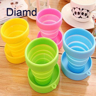 Diamd แก้วน้ําดื่ม แบบนิ่ม แบบพกพา พับได้ สีแคนดี้ 200 มล.