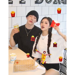 1MCD CEL * N 2023 Spring/Summer New hook and loop pocket design fashionable all-match loose round neck fries tee for men and women