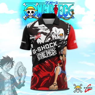 Gshock ONEPIECE เสื้อยืดโปโล แขนสั้น สไตล์เรโทร