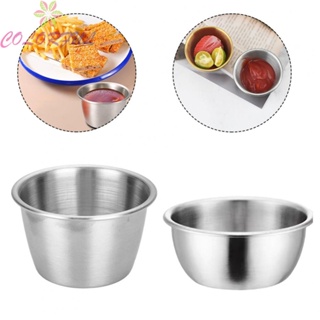 【COLORFUL】Dipping Bowl Cup Sauce Dishes Tableware Silver Smooth Surface Brand New