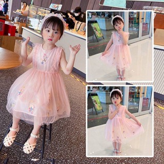 Girls Dress 2023 New Childrens Clothing Mesh Summer Dress Baby Girls Sleeveless Girls Breathable Embroidered Princess Dress aVnN