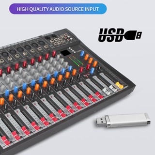 [Whgirld8] อะแดปเตอร์มิกเซอร์เสียงสตูดิโอ หน้าจอ LCD 48V V5.0 12 ช่อง สําหรับบันทึกเสียงสเตอริโอ DJ Stage