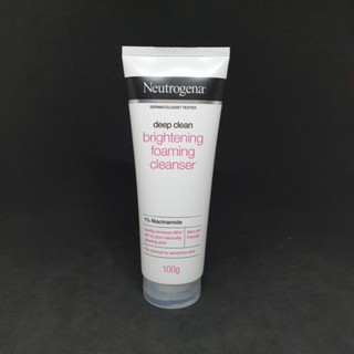 Neutrogena deep clean brightening foaming cleanser 100 g. 1% Niacinamide โฟมล้างหน้า นูโทรจีนา