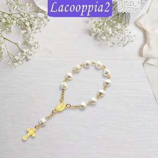 [Lacooppia2] สร้อยข้อมือลูกปัดไม้กางเขน สําหรับสวดมนต์