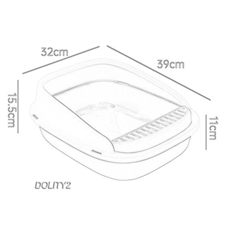 [Dolity2] กระบะทรายแมว ทําความสะอาดง่าย พร้อมกล่องใส่ทราย ด้านข้างสูง สําหรับแมวในร่ม