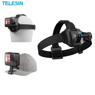 Telesin 2 in 1 สายคล้องหัว พร้อมคลิปหนีบหมวก อุปกรณ์เสริม สําหรับ Gopro hero 11 10 9 8 7 Insta 360 DJI OSOMO Action