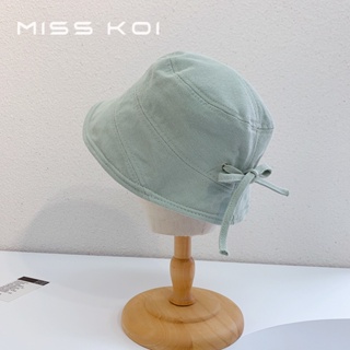 Misskoi [พร้อมส่ง] หมวกบักเก็ต กันแดด ผูกโบว์น่ารัก สไตล์เกาหลี ญี่ปุ่น สําหรับผู้หญิง