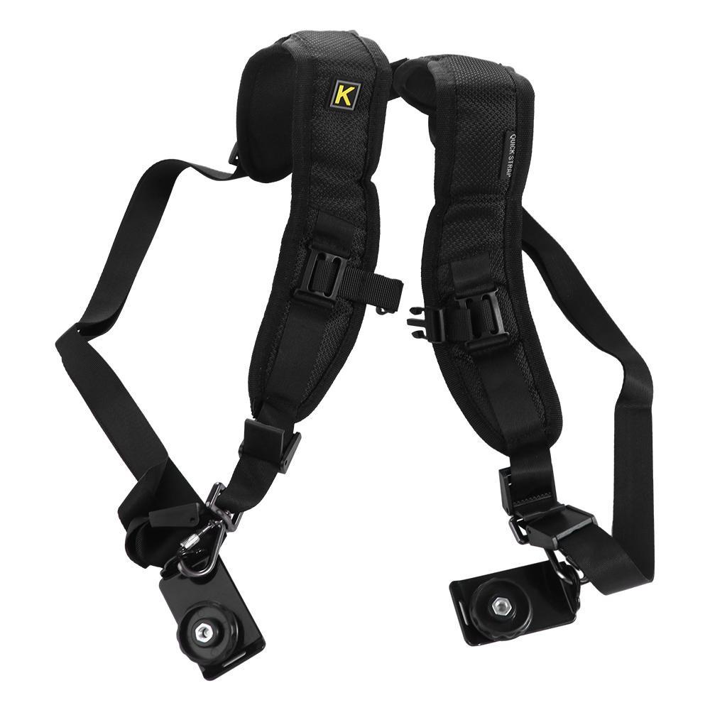 Lunanova สายคล้องกล้องคู่ อุปกรณ์ถ่ายภาพสีดํา กล้องดิจิตอลสําหรับกล้อง 2 ตัว SLR Dual Camera Belt