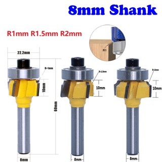 ดอกสว่านเราเตอร์ ก้าน 8 มม. R1.5 R2 ทรงกลม สีเหลือง สําหรับงานไม้