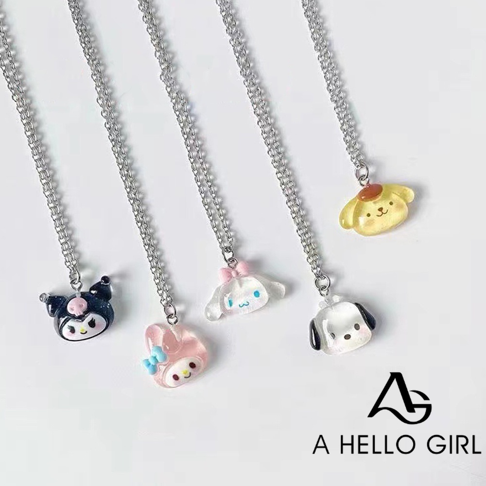 A HELLO GIRL สร้อยคอ จี้หยก รูปสุนัขชินนาม่อน สําหรับแฟนสาว