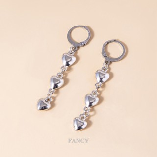 Fancy ใหม่ ต่างหูห่วง รูปหัวใจ น่ารัก โรแมนติก แฮนด์เมด เครื่องประดับแฟชั่น สําหรับผู้หญิง คู่รัก