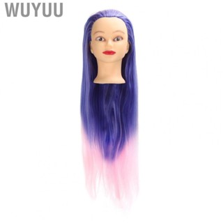 Wuyuu Mannequin Doll Head Blue Pink Gradient Color High Temperature Synthetic Hair for Display