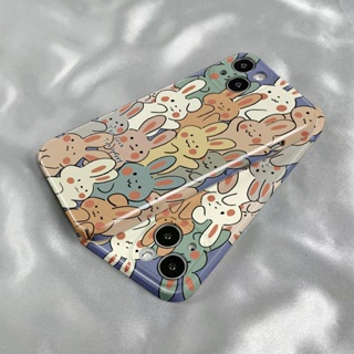 เคสโทรศัพท์มือถือ แบบเต็มจอ ลายกระต่ายน่ารัก สําหรับ Apple Iphone 7max 11 13 14pro 8p QZCV