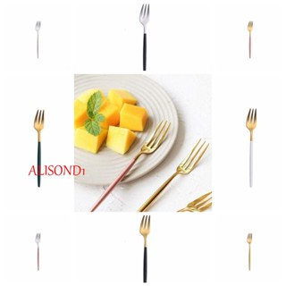 ALISOND1 ชุดส้อมสเตนเลส 304 ทนทาน ขนาดเล็ก สําหรับจิ้มชา สลัด ผลไม้