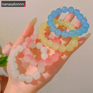 Nanasn| สร้อยข้อมือ ประดับลูกปัด แบบยืดหยุ่น สามารถปรับได้ หลากสี เครื่องประดับ แฟชั่นเรียบง่าย สําหรับสุภาพสตรี L3X5