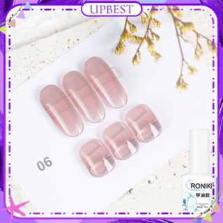 ♕ Roniki Jelly Nail Polish Gel Ice Transparent Jade Grease Nude Pink Color Spring Summer Phototherapy Glue Nail Art For Nail Shop 15ml 12 Colors UPBEST