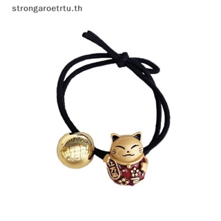 Strongaroetrtu สร้อยข้อมือเชือกเรซิ่น ลายการ์ตูนแมวนําโชค เรียบง่าย อเนกประสงค์ 1 ชิ้น