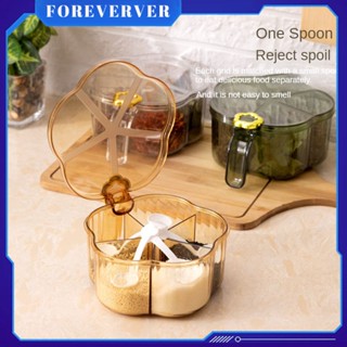 กล่องใส่เครื่องปรุงในครัว Light Luxury Storage Container Condiment Jars Plastic Seasoning Storage Box Seasoning Tank Salt Condiment Spice Containers fore