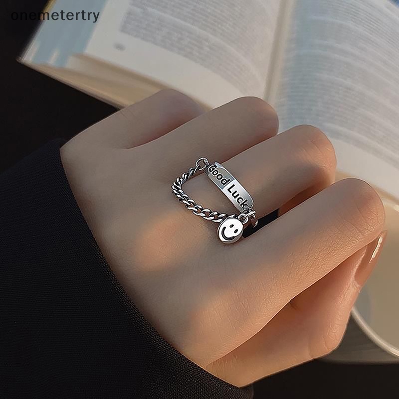 Onem แหวนโซ่ หลายชั้น พังก์ วินเทจ แหวนฟิดเจ็ต สําหรับผู้ชาย ผู้หญิง ฮิปฮอป หน้ายิ้ม แหวนแฟชั่น เครื่องประดับ ของขวัญวันเกิด n
