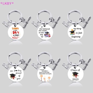 Luckybabys&gt; พวงกุญแจ สเตนเลส โลหะ พิมพ์ลายสี สําหรับนักเรียน ของขวัญรับปริญญา 2023