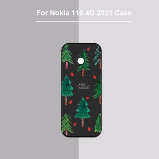 เคสโทรศัพท์ซิลิโคน TPU แบบนิ่ม ลายภาพวาด สีดํา สําหรับ Nokia 110 4G 2021