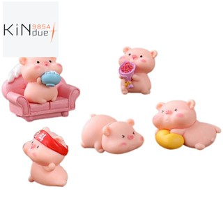 ฟิกเกอร์หมูจิ๋ว สีชมพู งานฝีมือ สําหรับตกแต่งบ้าน สวน DIY 6 ชิ้น