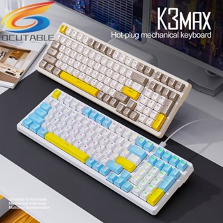 K3 MAX ปุ่มกดคีย์บอร์ดเรืองแสง 100 คีย์ สําหรับ PC เดสก์ท็อป เกมเมอร์