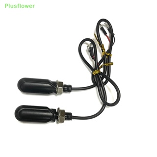 (Plusflower) ใหม่ หลอดไฟเลี้ยว 3LED 12V ทรงวงรี สีเหลืองอําพัน อุปกรณ์เสริม สําหรับรถจักรยานยนต์ 2 ชิ้น